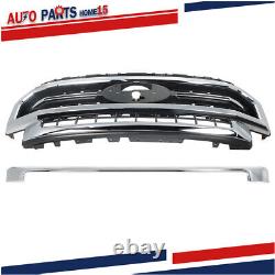 Pour Ford F-250 F-350 Super Duty 2020-2022 Grille de pare-chocs avant supérieur chromé.