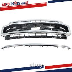 Pour Ford F-250 F-350 Super Duty 2020-2022 Grille de pare-chocs avant supérieur chromé.