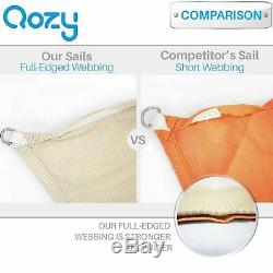 Qozy Super Extra Heavy Duty Sun Voile D'ombrage Triangle Rectangle 320gsm Place Sable