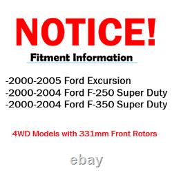 Rotors Perforés Avant 331mm + Plaquettes De Frein Pour Ford Excursion F-250 Sd 2000-2004