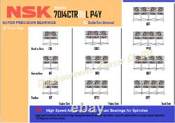 Roulements de broche de super précision NSK 7014CTRDULP4Y Abec-7. (Ensemble de deux)