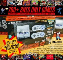 Snes 780+ Games (bibliothèque Complète Jamais) Mini Classique Super Nintendo Modded Nouveau