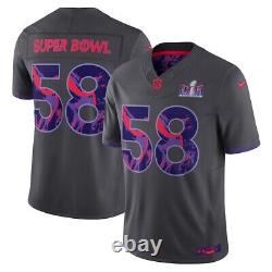 Super Bowl LVIII 58 Maillot Anthracite Nike Limited Anthracite SUPERBOWL Large LG