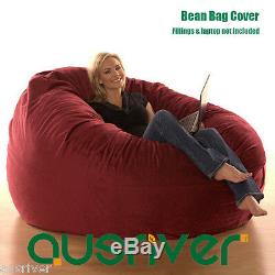 Super Grand Luxe Seat Sentir Bean Bag Beanbag Cover Suede Round Causeuse