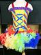 Super Mignon Personnalisé National Glitz Pageant Gown Rainbow Robe Brillante 4t 4-5 Ans