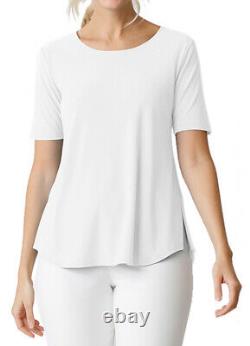 Sympli Blanc Aller À T-shirt Classique Relax Short Sleeve Blouse Top Apparel 8 Nouveau