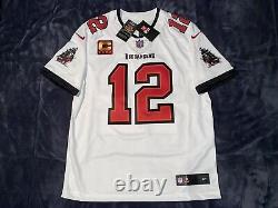 Tom Brady Nike Vapor Limited Tampa Bay Buccaneers White Captaine Patch Jersey