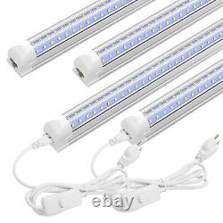 Tube LED 2FT 3FT 4FT 5FT 6FT 8FT Ampoule 24W-72W 6500K Luminaire de Magasin T8