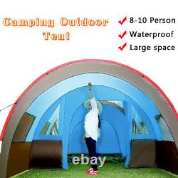 Us 8-10 Personne Super Big Camping Tent Waterproof Outdoor Hiking Party
